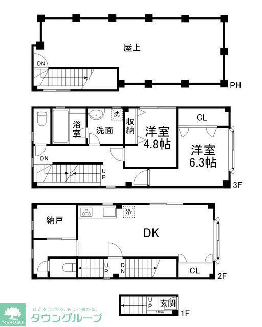 リヨンドール北小岩(3DK/2階)の間取り写真