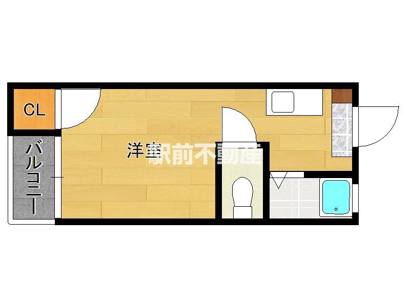 コスモハイツⅠ(1K/2階)の間取り写真