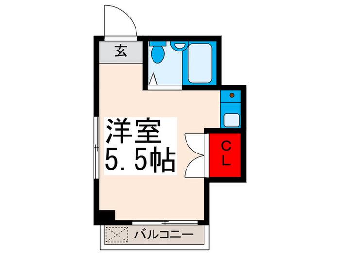 ハイツ大田(ワンルーム/3階)の間取り写真