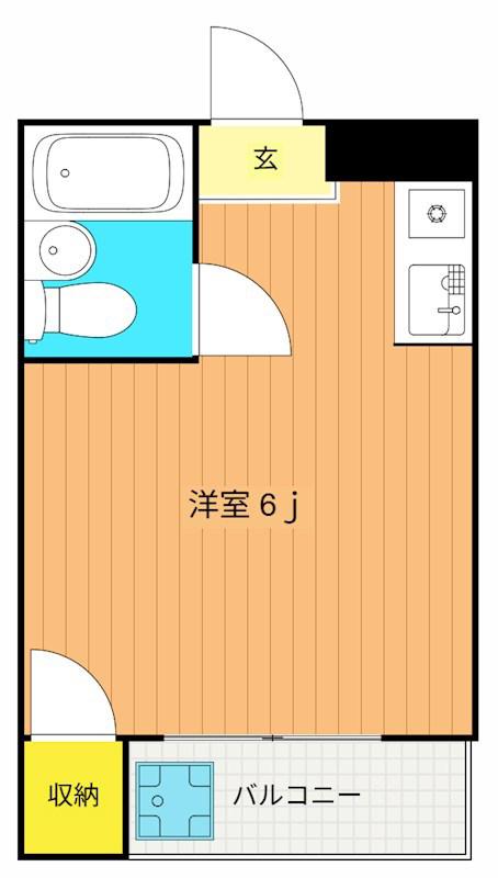 アローニアノムラ(ワンルーム/2階)の間取り写真