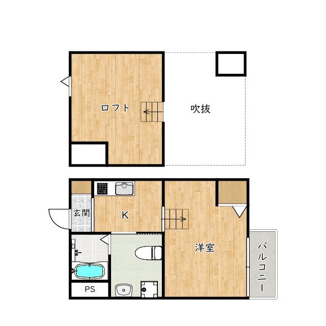 AVENIR(1K/2階)の間取り写真