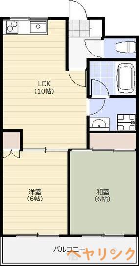 ミレニアム向台(2LDK/3階)の間取り写真