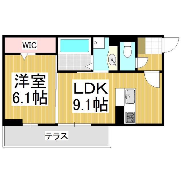 NEXUS D-ROOM笹部II(1LDK/1階)の間取り写真