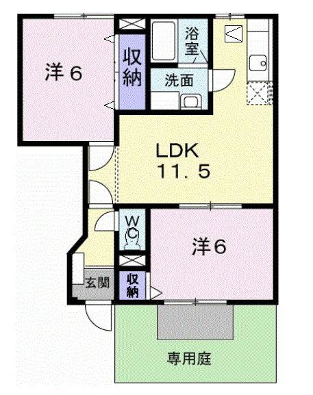 NGT-21FUKUDA(2LDK/1階)の間取り写真