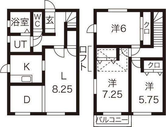 リジエールK棟(3LDK/1階)の間取り写真