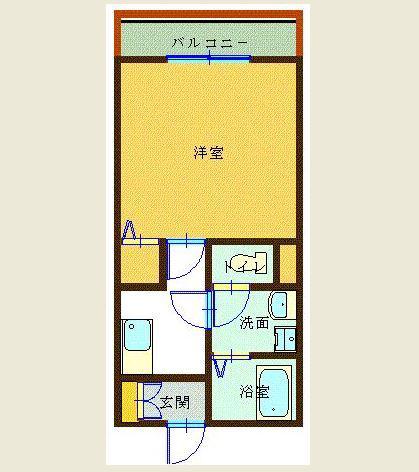 安積サンシャイン(1DK/4階)の間取り写真