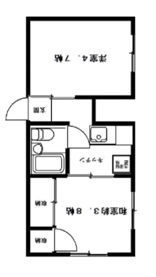 上野桜木セントラルマンション(2K/2階)の間取り写真