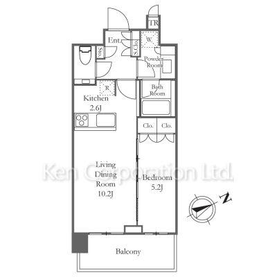 JIYUGAOKA MUSE SQUARE THE RESIDENCE(1LDK/14階)の間取り写真