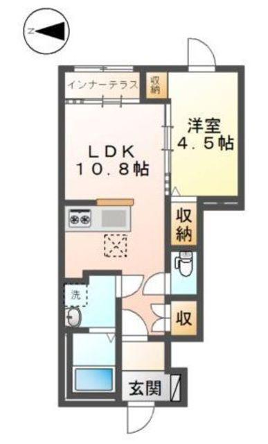 八王子市大谷町工事(1LDK/1階)の間取り写真