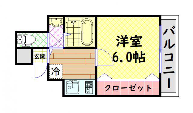 クレセール阿波座(1K/9階)の間取り写真