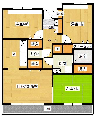 ARCADIA21(3LDK/5階)の間取り写真
