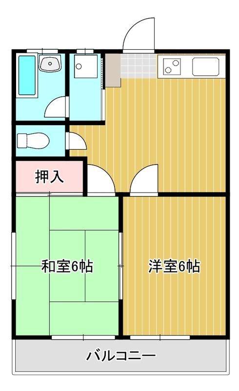 サニーハウス上清戸(2DK/2階)の間取り写真