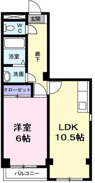 中丸ビル(1LDK/3階)の間取り写真