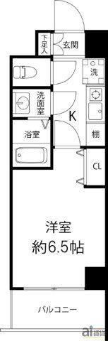 グランドゥールふじみ野(1K/2階)の間取り写真