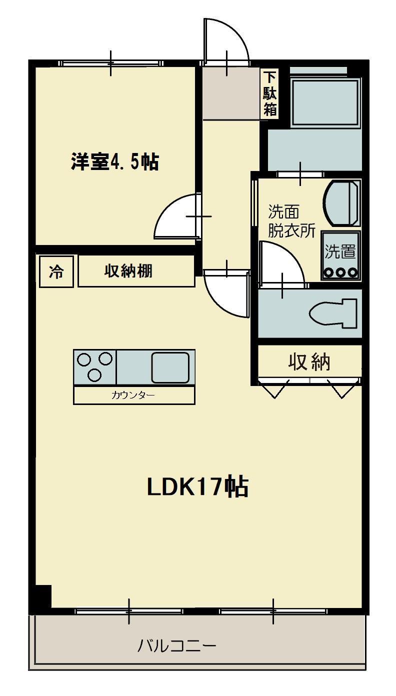 志幸76MANDARIN成増(1LDK/4階)の間取り写真