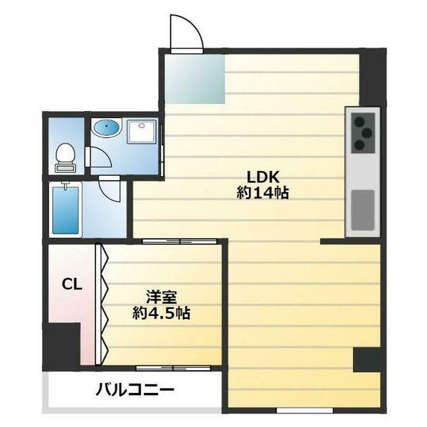 甲南第2サンコーポラス(1LDK/6階)の間取り写真