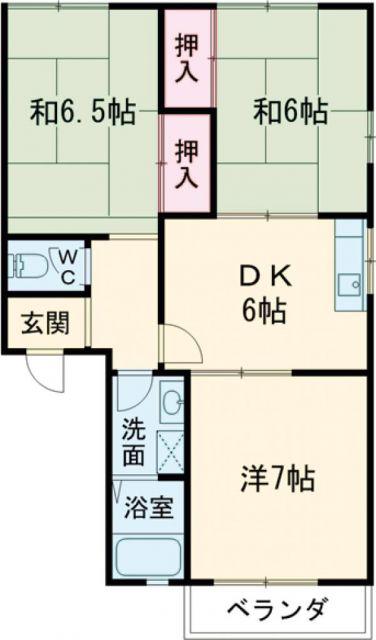 エスポワールUB棟(3DK/1階)の間取り写真