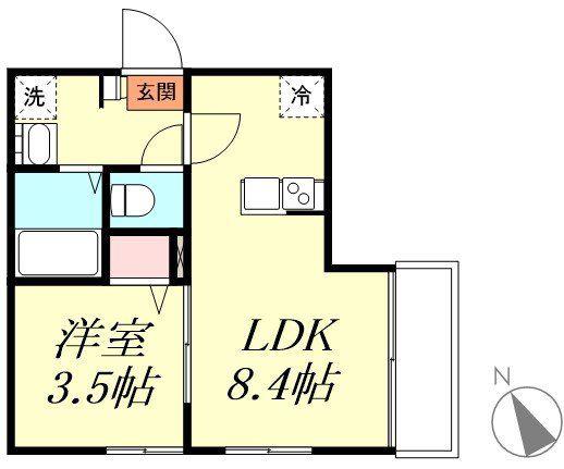 BESTSTAGE北越谷2丁目I(1LDK/2階)の間取り写真