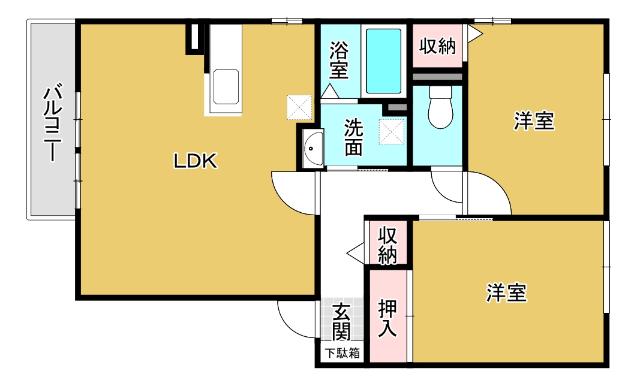 サザン・クロス(2LDK/2階)の間取り写真