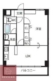 ガーデンレジデンス田川(1LDK/5階)の間取り写真