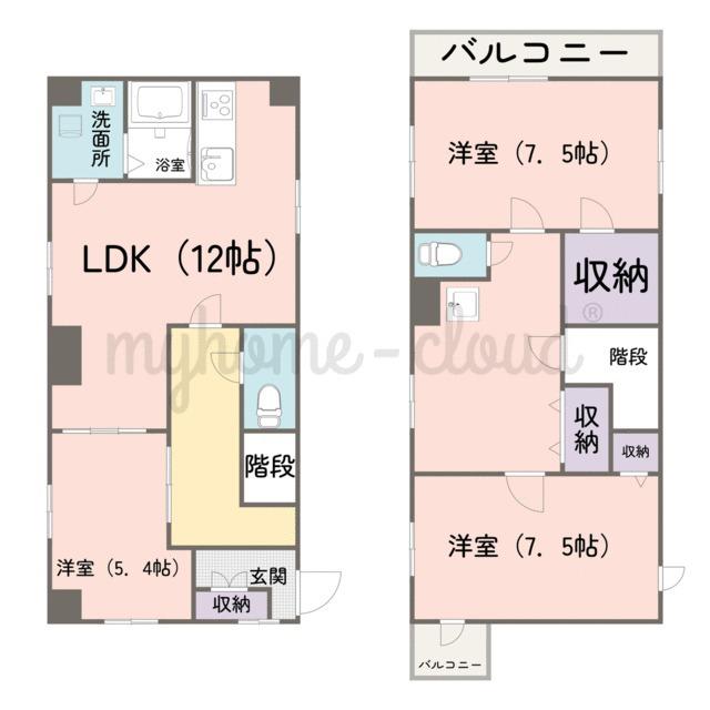 関口コーポ(4LDK/1階)の間取り写真