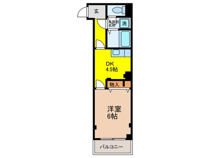 ルミナス(1DK/2階)の間取り写真