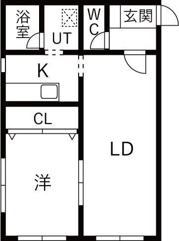 YEBISUマンション(1LDK/1階)の間取り写真