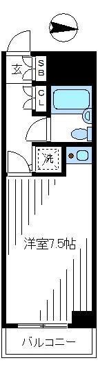 ライオンズプラザ方南町(ワンルーム/4階)の間取り写真