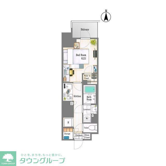 ドゥーエ亀戸(1K/12階)の間取り写真