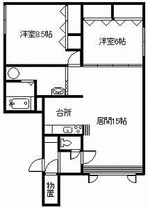 リリヴァレII(2LDK/2階)の間取り写真