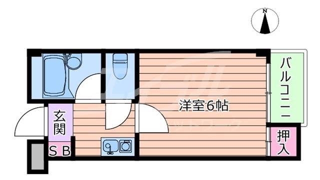 ヒカリハイツ(1K/2階)の間取り写真