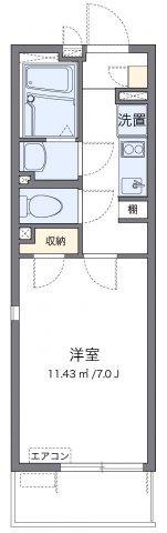 レオネクスト八木町(1K/3階)の間取り写真