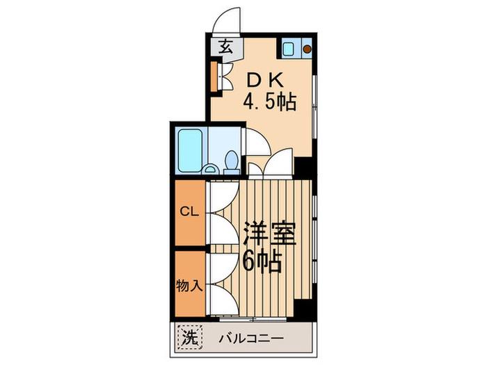マリーナさくら(1DK/3階)の間取り写真