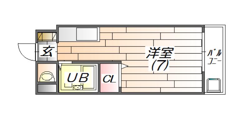 リリッシュ丸(ワンルーム/2階)の間取り写真