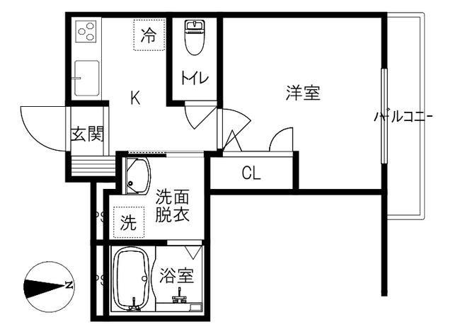 RIGID RESIDENCE(1K/1階)の間取り写真