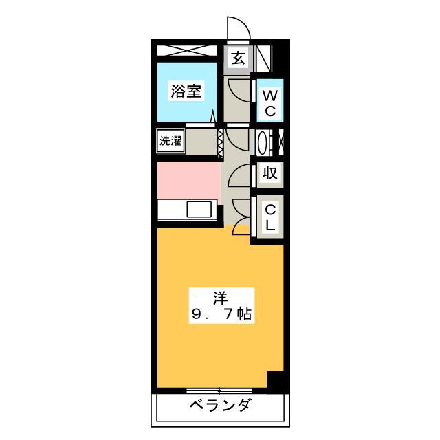 シュプレ・モンターニュ(ワンルーム/4階)の間取り写真