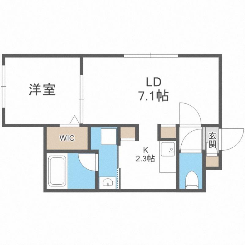 ASTER月寒西(1LDK/2階)の間取り写真