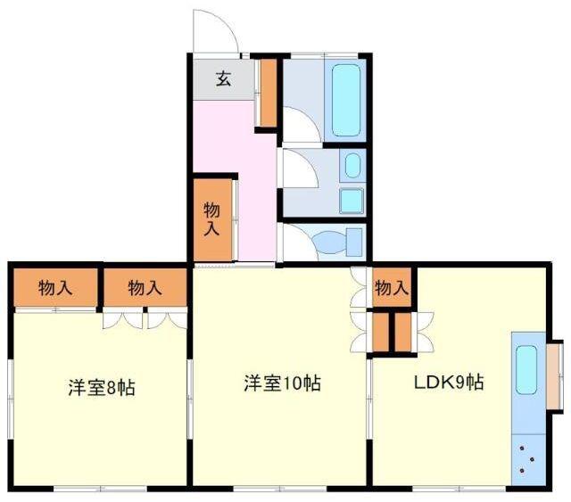 絹ヶ丘1丁目テラスハウス(2LDK/1階)の間取り写真