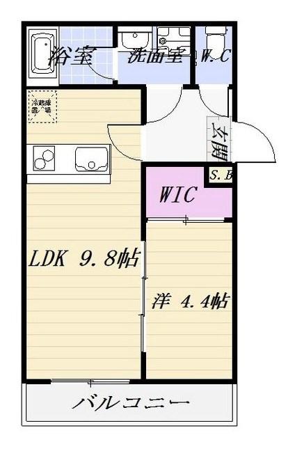 FAMILY STAGE高畑(1LDK/1階)の間取り写真