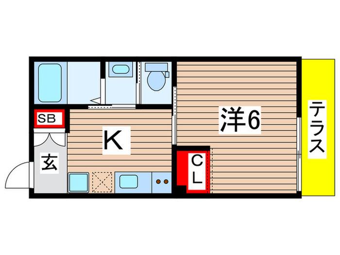 LIKE星久喜A棟(1K/1階)の間取り写真
