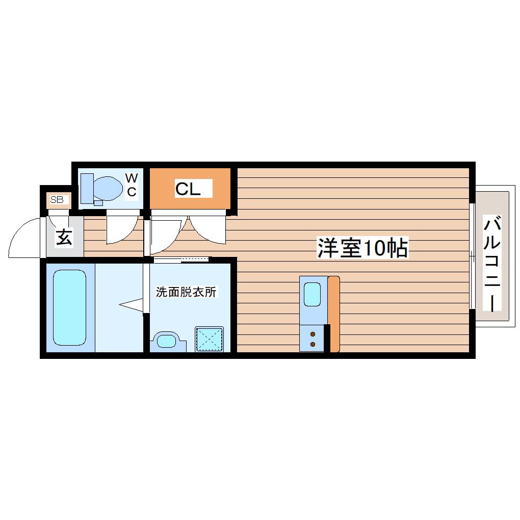 ファイゾニア中田(1K/2階)の間取り写真