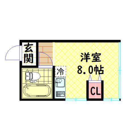 グローリー島之内(ワンルーム/4階)の間取り写真