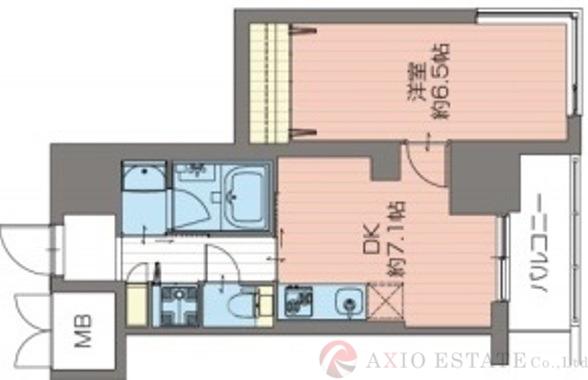 ORSUS新大阪(1DK/8階)の間取り写真
