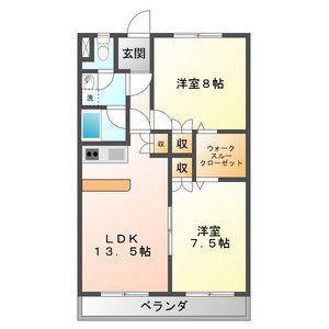 明宝マンション(2LDK/1階)の間取り写真