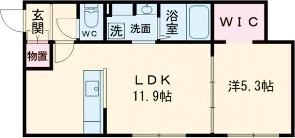深堀町アパート(1LDK/2階)の間取り写真
