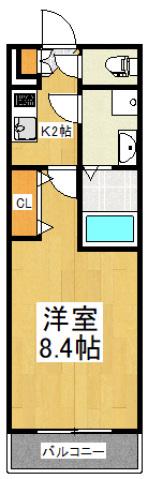 ROBOT HOUSE清瀬(1K/3階)の間取り写真
