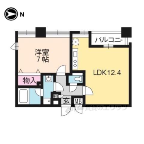 プラネシア星の子山科三条(1LDK/5階)の間取り写真