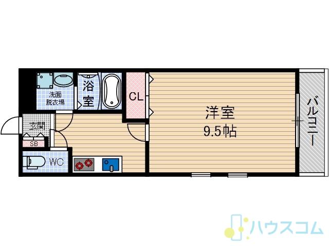 グランベル(1K/1階)の間取り写真