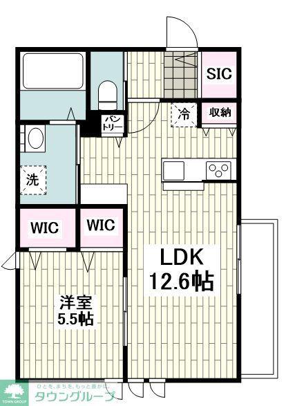 メゾン フルール(1LDK/1階)の間取り写真