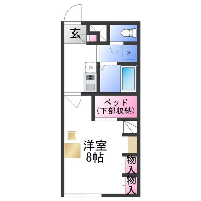 レオパレス大野芝I(1K/1階)の間取り写真